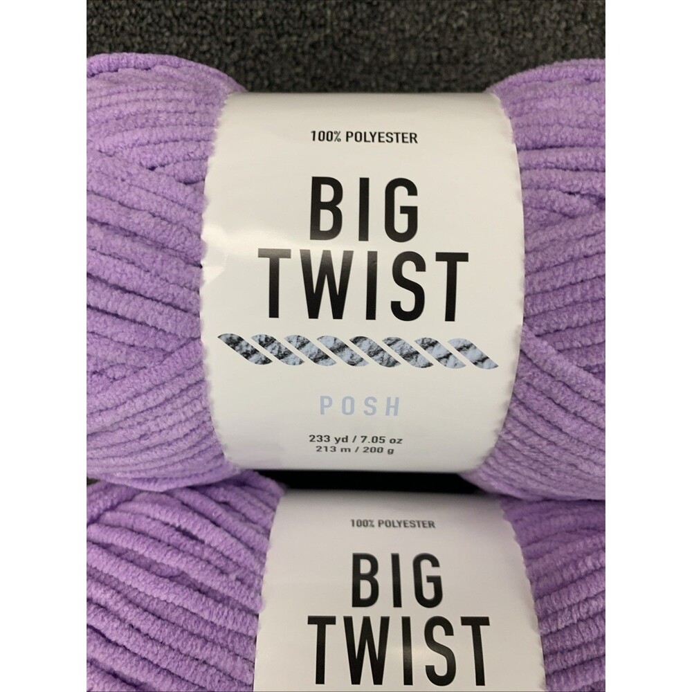 Lot Of 3 Big Twist Posh Ube Milk Tea Yarn Polyester Bulky Weight#5 7.05oz/223yds - Picture 2 of 6